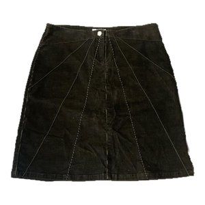 vintage dark grey corduroy skirt